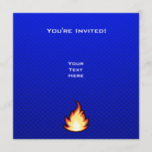 Invitación Llama de fuego;Azul