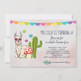 Invitación Llama de Guay en gafas de sol Cumpleaños