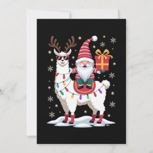 Invitación Llama de Navidad Gnome Santa Luces Reno Xmas