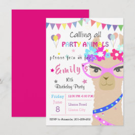 Invitación Llama drama de moda