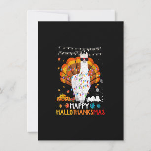 Invitación Llama Feliz Día de Acción de Gracias Hallothanksma