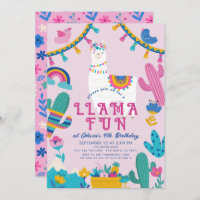 Llama Fun Alpaca Chica Pink Birday
