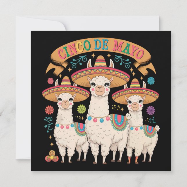 Invitación Llama gracioso Cinco De Mayo Fiesta Fiesta (Anverso)