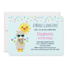 Llama Guay y cumpleaños Sun Kawaii sonriente