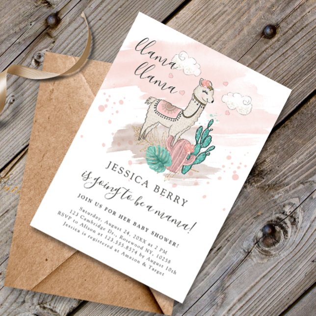 Invitación Llama llama Baby Mama Baby Shower (Subido por el creador)
