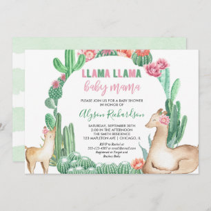 Invitación Llama Llama bebé mama chica bebé ducha