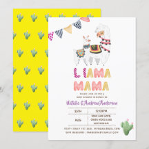 Llama Mama Baby Shower Fiesta Cacti Cute Chicas