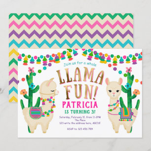 Invitación Llama, mexicana, FIesta, cuta, cumpleaños