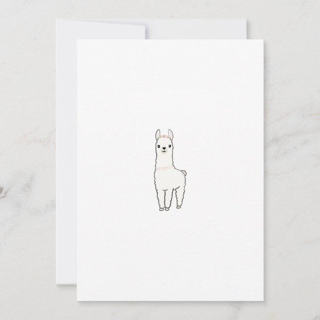 Invitación Llama temática linda  (Anverso)