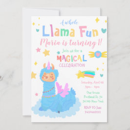 Invitación Llamacorn fiesta mágico Llama cumpleaños divertido