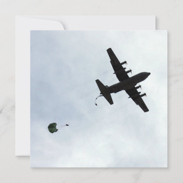 Invitación Llamada de brújula EC-130H de caída de paracaídas (Anverso)