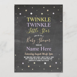 Invitación Llamada de estrella de Twinkle Twinkle de Baby Sho