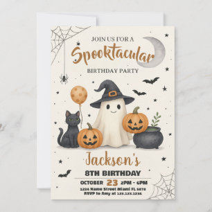 Invitación Llamada de Fiesta fantasma y calabaza para niños