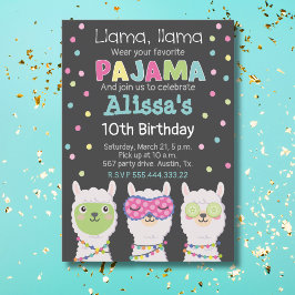 Invitación Llamada de Spa fiesta, llama pajama