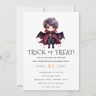 Invitación Llamada de vampiro: Fiesta de Halloween de truco o