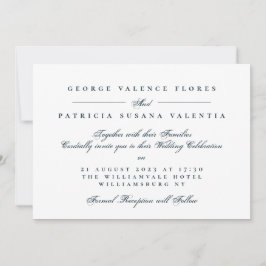 Invitación Llamada Formal de la Marina Caligrafía Elegante Bo