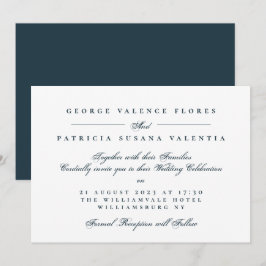 Invitación Llamada Formal de la Marina Caligrafía Elegante Bo