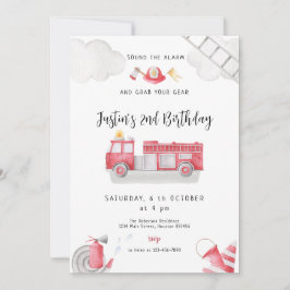 Invitación Llamadas de camiones de bomberos a todas las unida