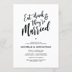 Invitación Llamadas del Boda Brunch de Caligrafía Perfecta