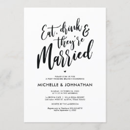 Invitación Llamadas del Boda Brunch de Caligrafía Perfecta