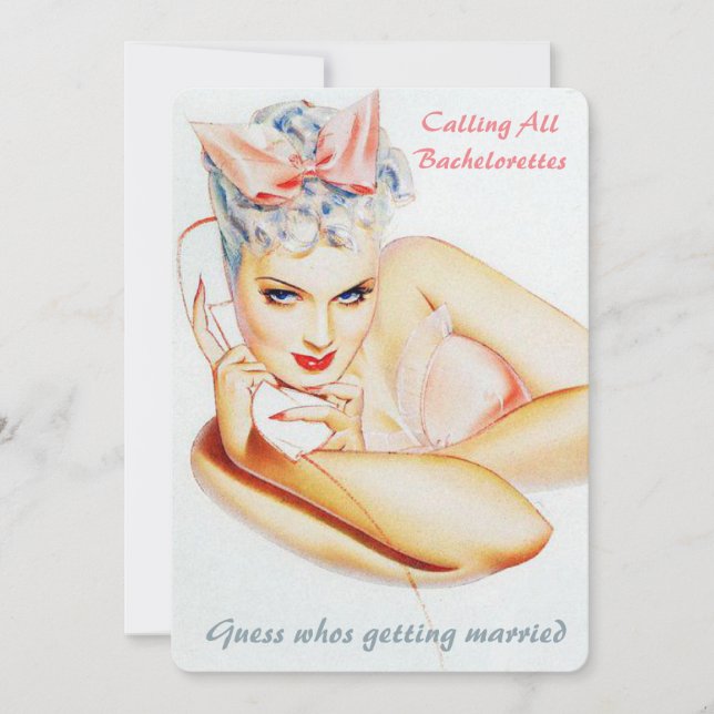 Invitación Llamadas telefónicas retro divertidas chismes boda (Anverso)