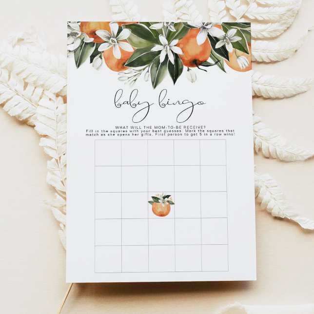 Invitación LLAMADO Naranja pequeño  Baby Shower Bingo (Subido por el creador)