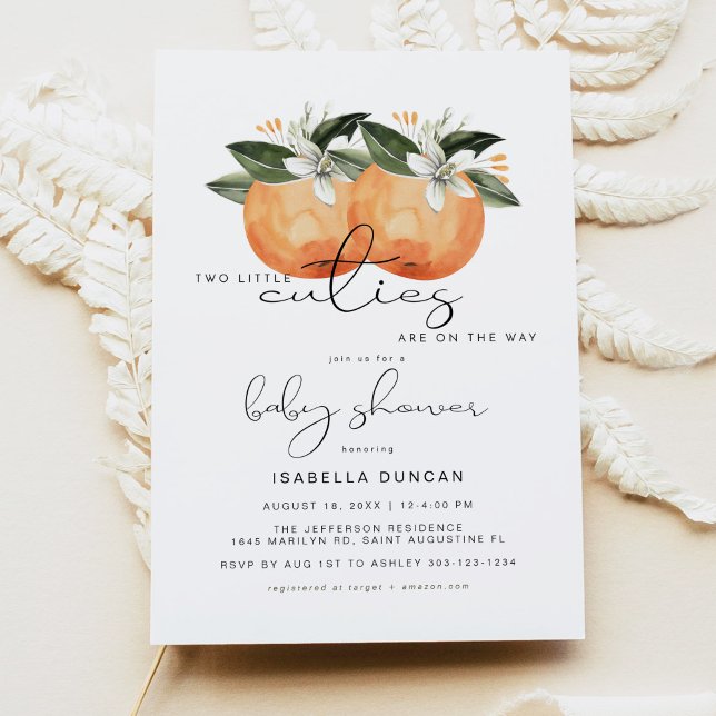 Invitación LLAMAMIENTO Dos Pequeñas Ciudades Naranja Baby Sho (Subido por el creador)