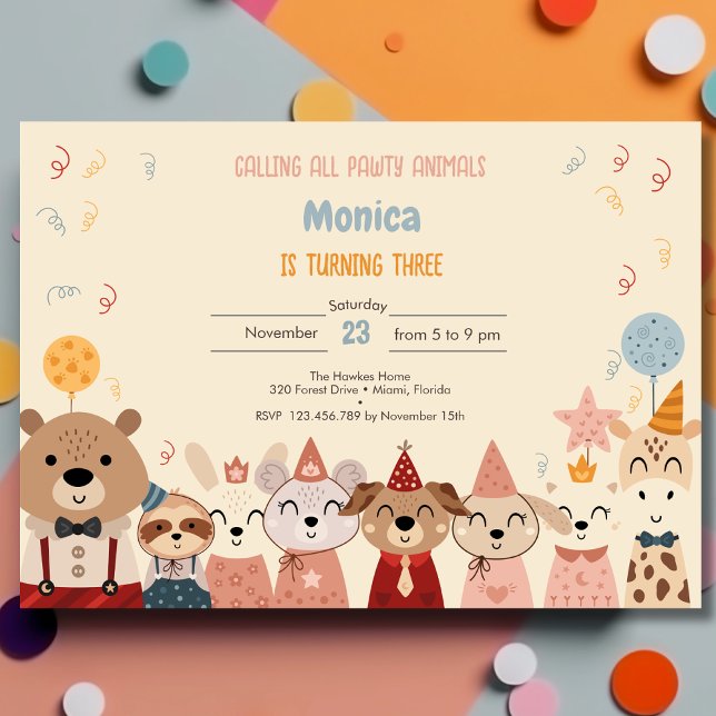 Invitación Llamando a la fiesta de cumpleaños de todos los an (Subido por el creador)