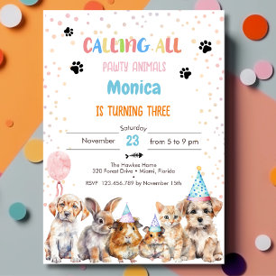 Invitación Llamando a la fiesta de cumpleaños de todos los an