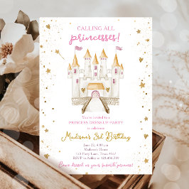 Invitación Llamando a todas las princesas Castillo cumpleaños