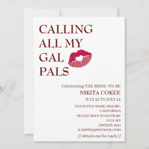 Invitación LLAMANDO A TODAS MIS AMIGAS Fin de semana divertid