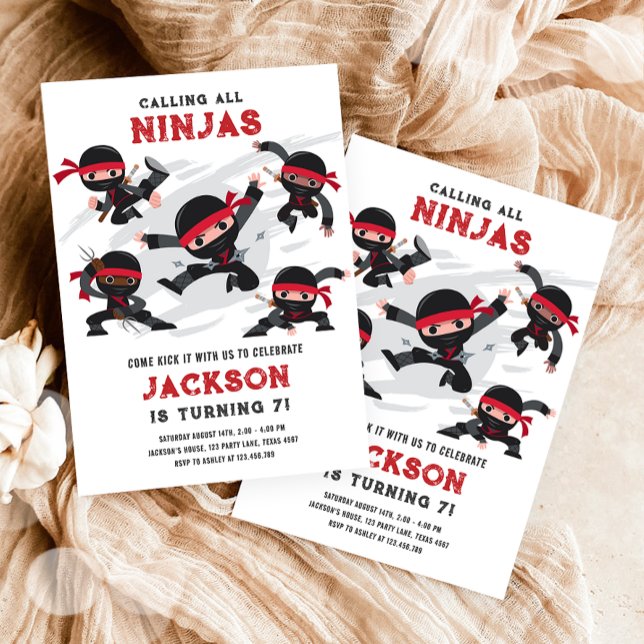 Invitación Llamando a todo niño de artes marciales de Ninjas  (Subido por el creador)