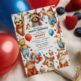 Invitación Llamando a todos los animales de fiesta Cumpleaños
