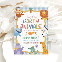 Invitación Llamando a todos los animales de fiesta Cumpleaños