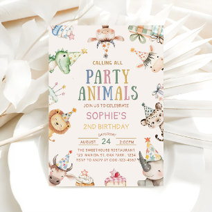 Invitación Llamando a todos los animales de fiesta Cumpleaños