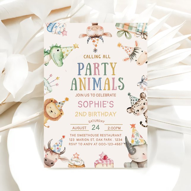 Invitación Llamando a todos los animales de fiesta Cumpleaños (Subido por el creador)