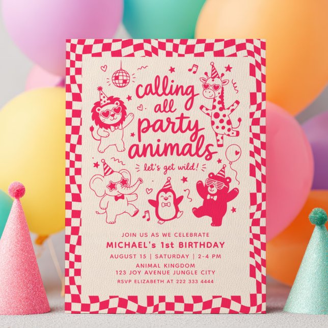 Invitación Llamando a todos los animales de fiesta Cumpleaños (Subido por el creador)