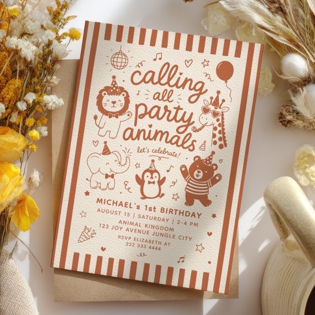 Invitación Llamando a todos los animales de fiesta Cumpleaños (Subido por el creador)
