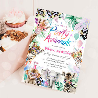 Invitación Llamando a todos los animales de fiesta Cumpleaños