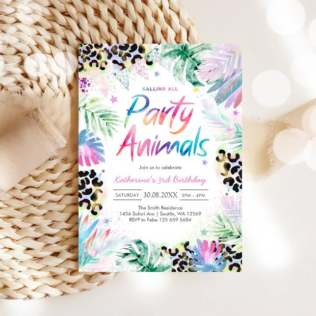 Invitación Llamando a todos los animales de fiesta Cumpleaños (Subido por el creador)