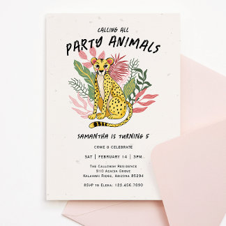 Invitación Llamando a todos los animales de fiesta Cumpleaños