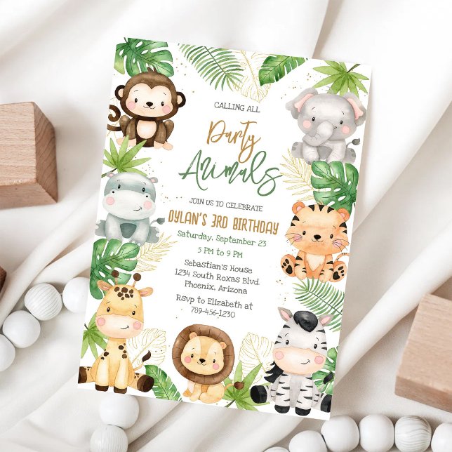 Invitación Llamando a todos los animales de fiesta Cumpleaños (Subido por el creador)