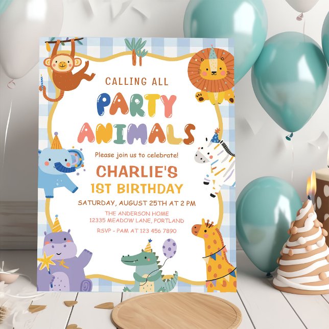 Invitación Llamando a todos los animales de fiesta Cumpleaños (Subido por el creador)