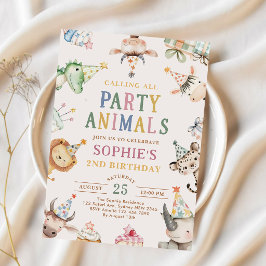 Invitación Llamando a todos los animales de fiesta Cumpleaños