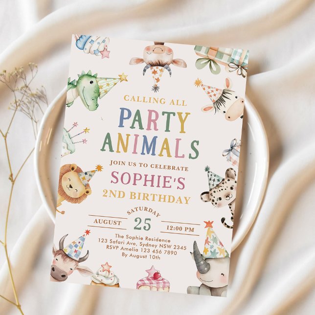 Invitación Llamando a todos los animales de fiesta Cumpleaños (Subido por el creador)