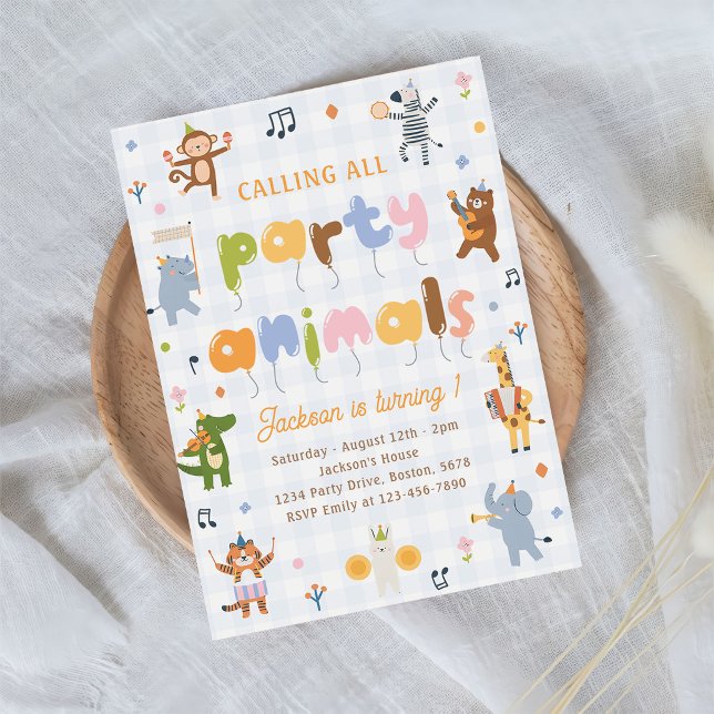 Invitación Llamando a todos los animales de fiesta Fiesta de  (Subido por el creador)