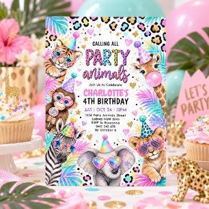 Invitación Llamando a todos los animales de la fiesta: Cumple