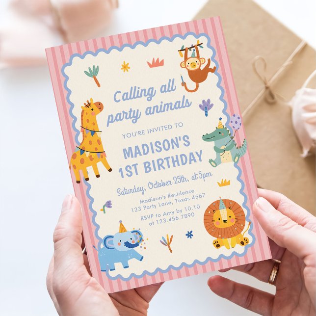 Invitación Llamando a todos los animales de la fiesta Cumplea (Subido por el creador)