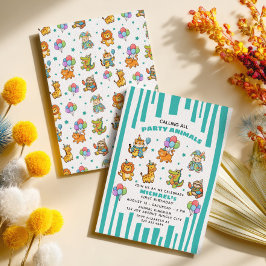 Invitación Llamando a Todos los Animales de la Fiesta Cumplea