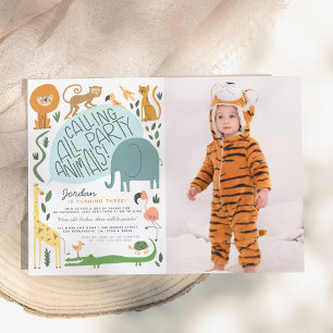 Invitación ¡Llamando a todos los animales de la fiesta!   Fot